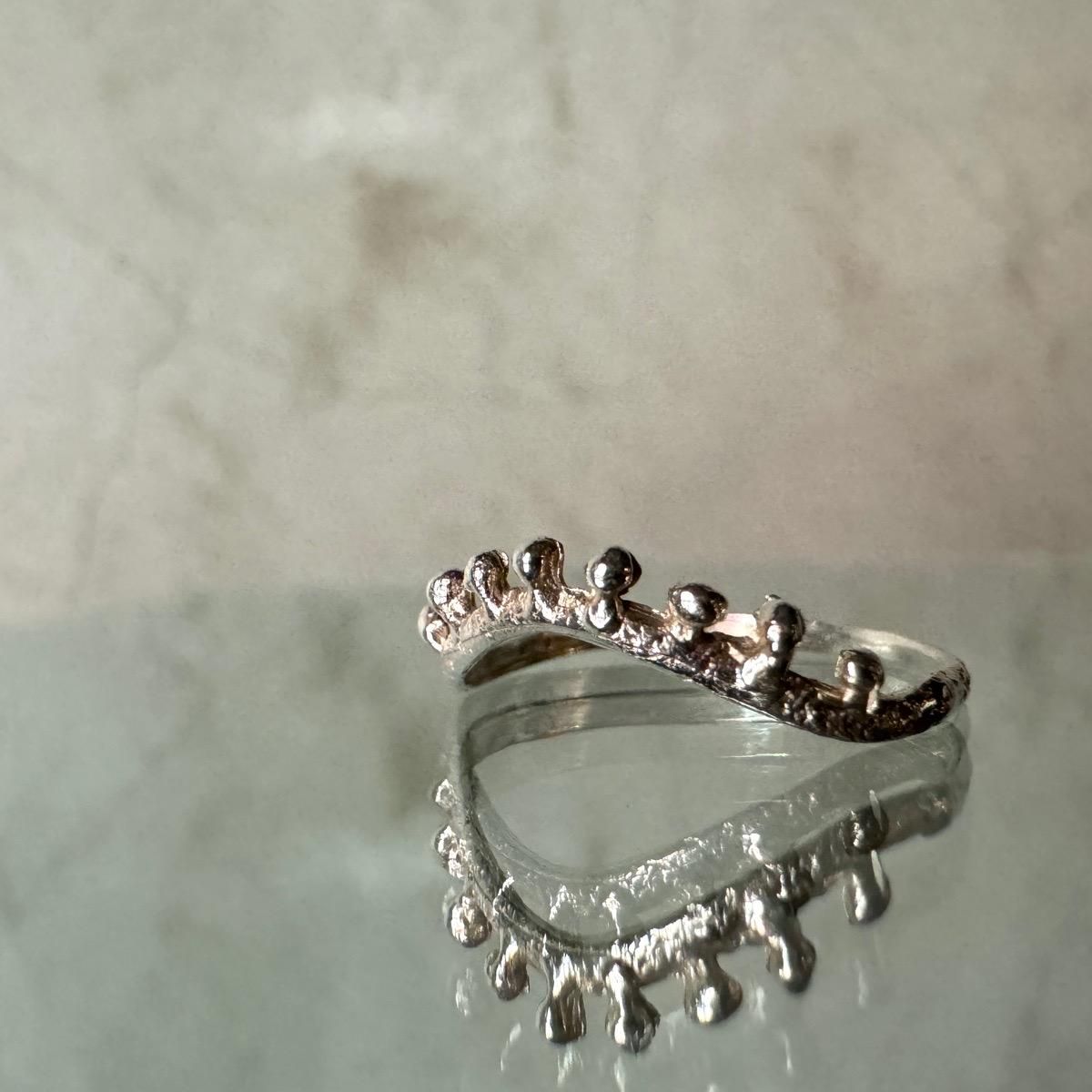 momocreatura  Dotted Crown Ring Silverʥ⥯ꥢ ɥåȥ饦 С