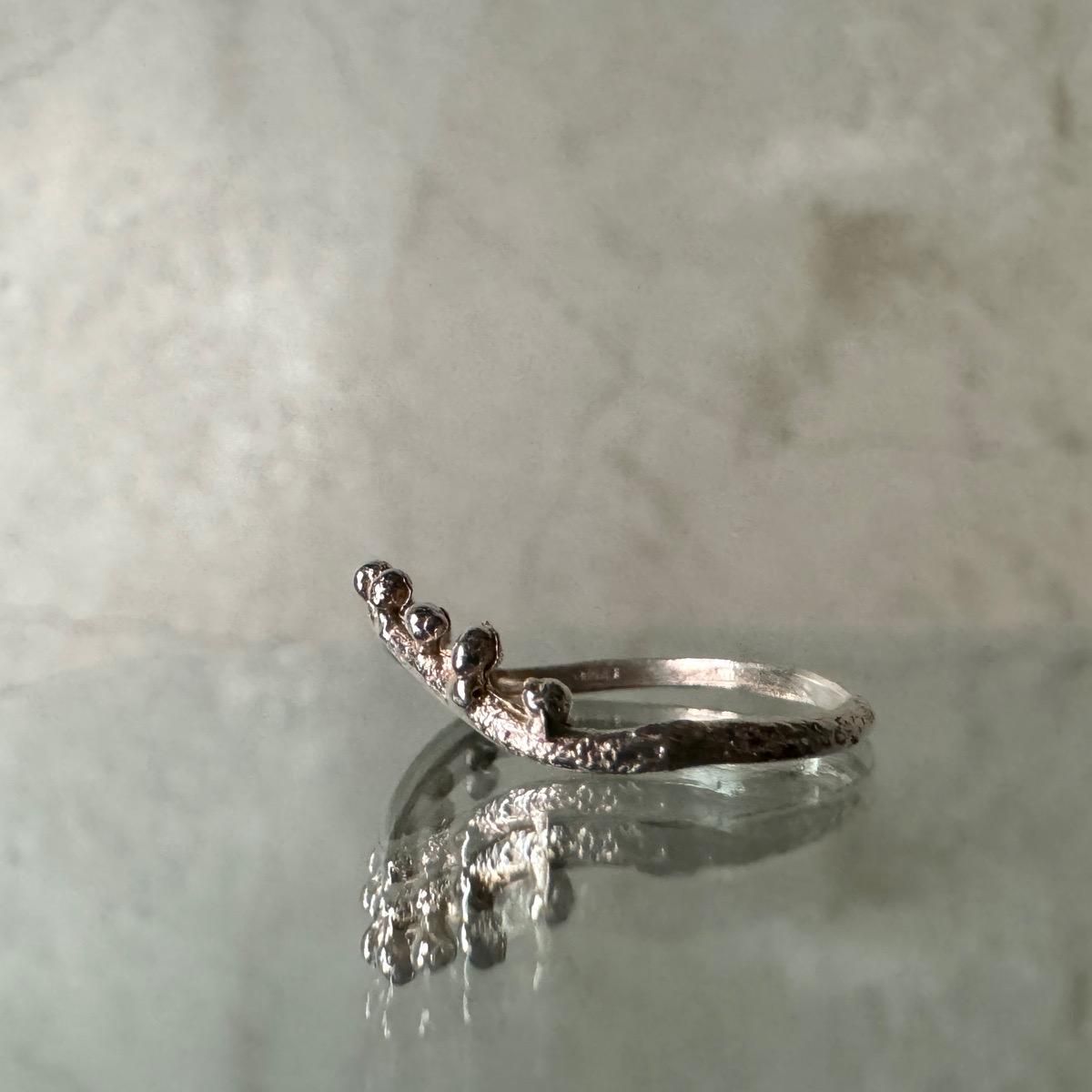 momocreatura  Dotted Crown Ring Silverʥ⥯ꥢ ɥåȥ饦 С