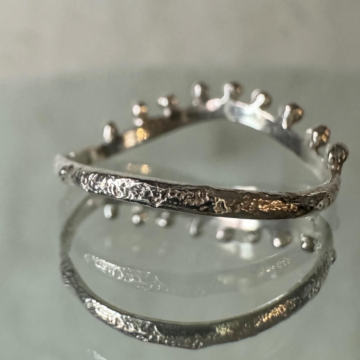 momocreatura  Dotted Crown Ring Silverʥ⥯ꥢ ɥåȥ饦 С