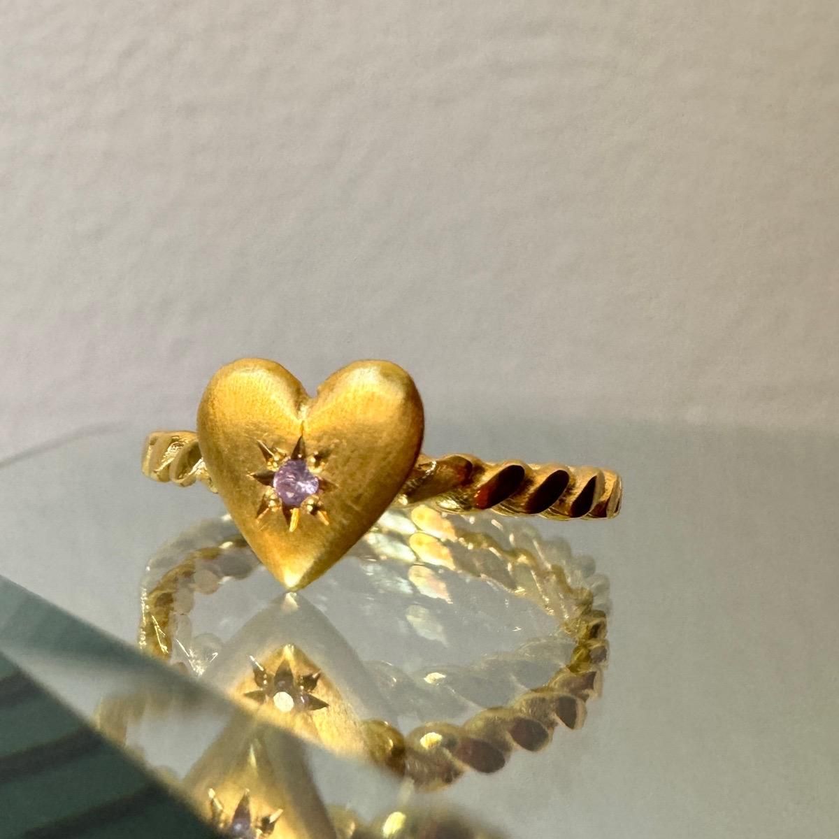 momocreatura Heart Ring Matt Gold  Sapphireʥ⥯ꥢ ϡ  ޥåȥɡߥԥ󥯥ե