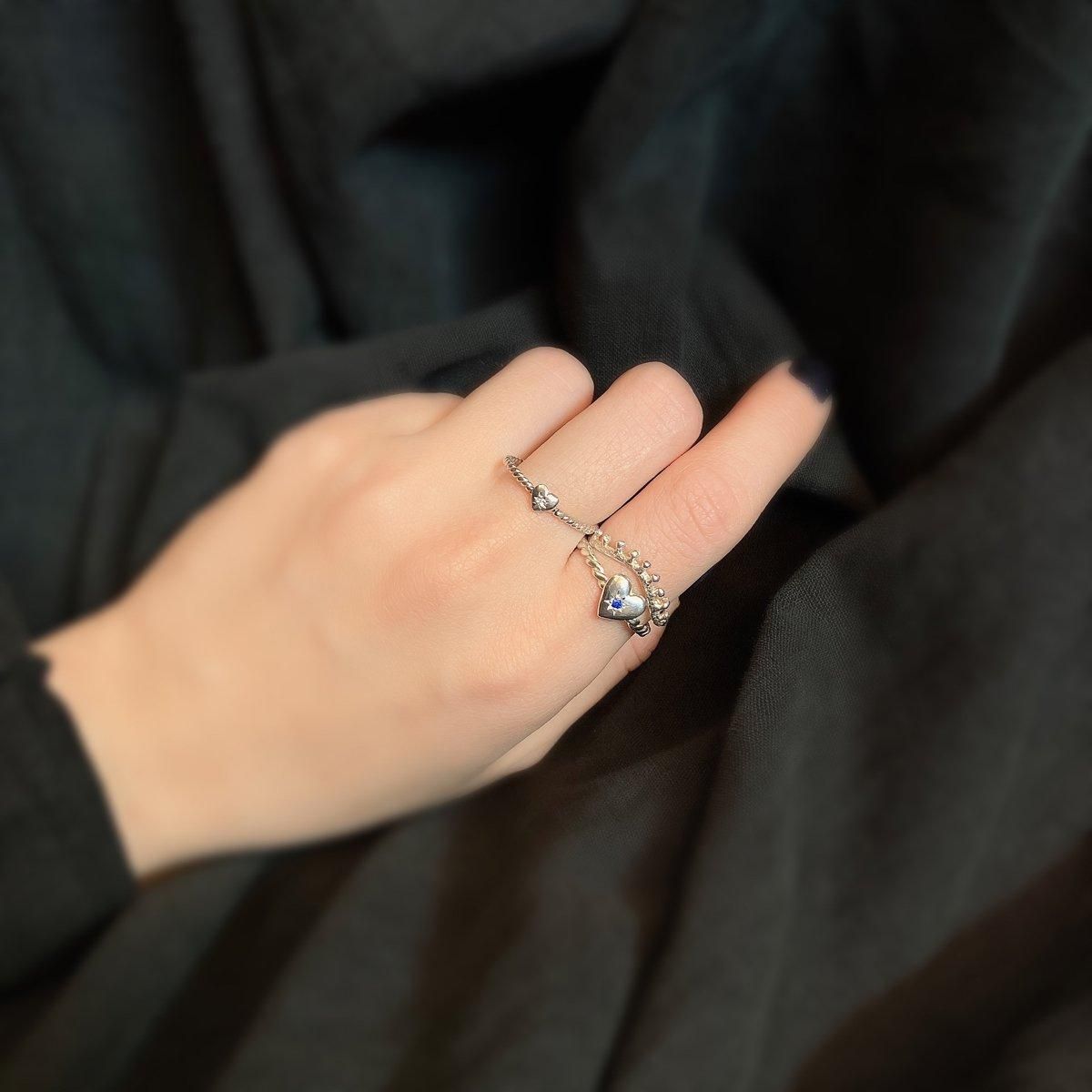 momocreatura Heart Ring Silver  Sapphireʥ⥯ꥢ ϡ  Сߥե