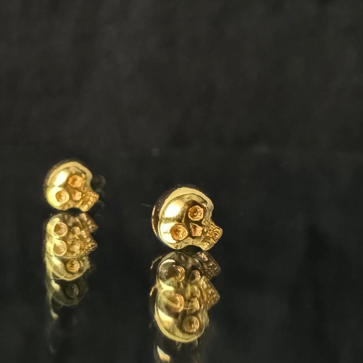 momocreatura  Mini Skull Earrings Goldʥߥ˥ ԥ ɡ