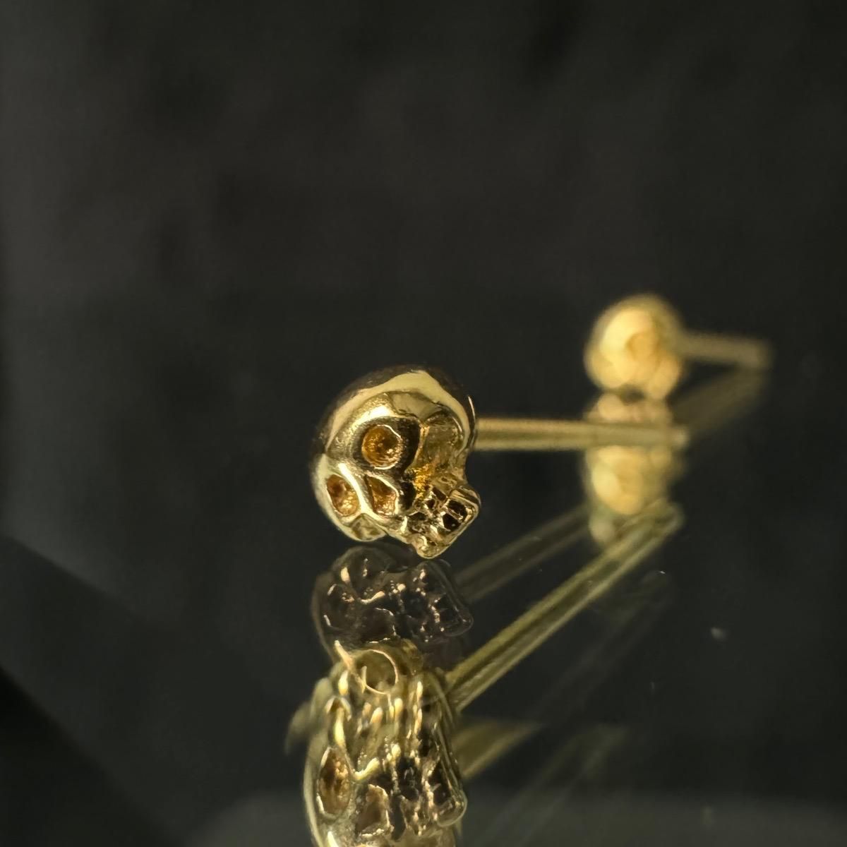 momocreatura  Mini Skull Earrings Goldʥߥ˥ ԥ ɡ