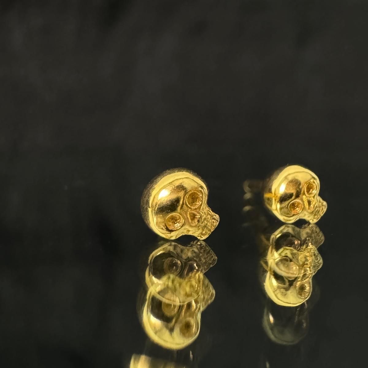 momocreatura  Mini Skull Earrings Goldʥߥ˥ ԥ ɡ