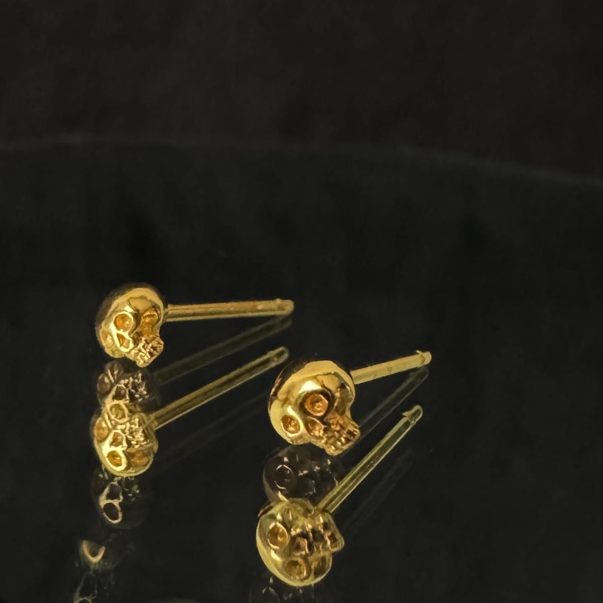 momocreatura  Mini Skull Earrings Goldʥߥ˥ ԥ ɡ