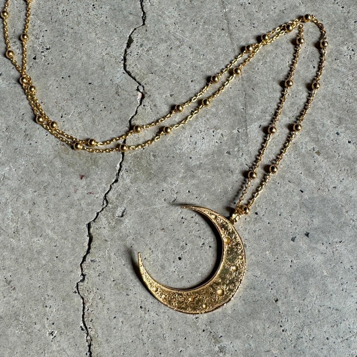 momocreatura Crescent Moon Ball Chain Necklaceʻ ܡͥå쥹 ɡ
