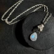 momocreatura Lady's Hand Necklace Silver Moon Stoneʥࡼ󥹥ȡĽμ ͥå쥹 㥤ˡС