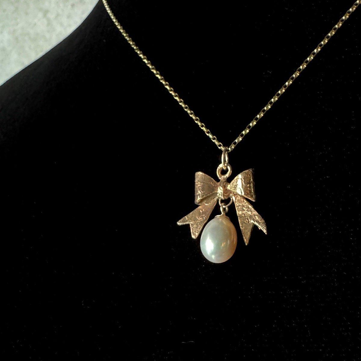 momocreatura Bow & Drop Pearl Necklace 9KYGʥ⥯ꥢ ܥ & ѡͥå쥹 9KYG