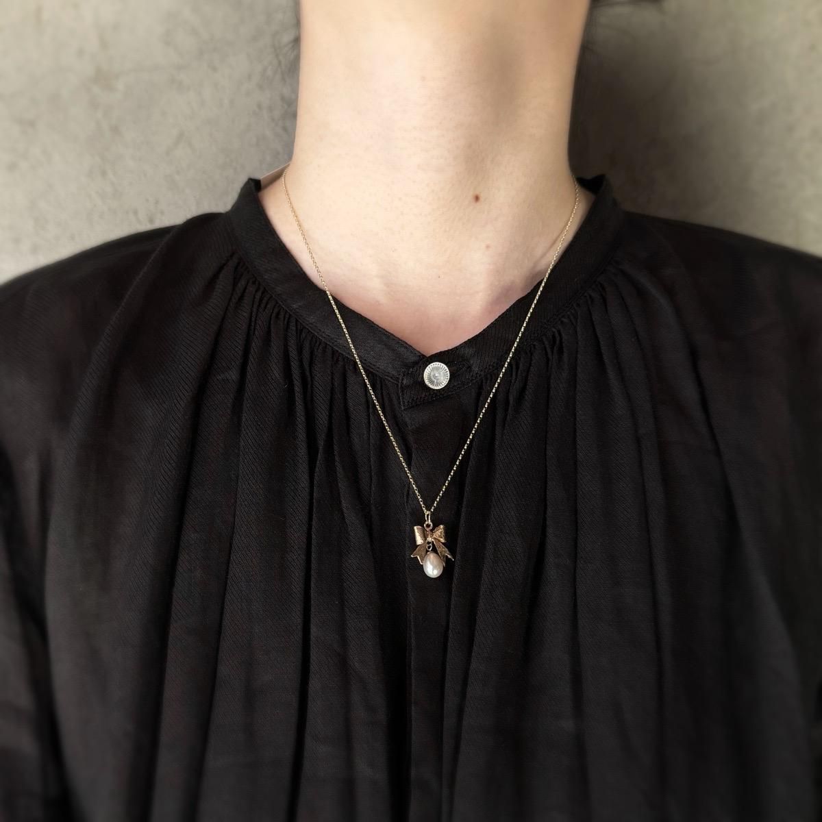 momocreatura Bow & Drop Pearl Necklace 9KYGʥ⥯ꥢ ܥ & ѡͥå쥹 9KYG