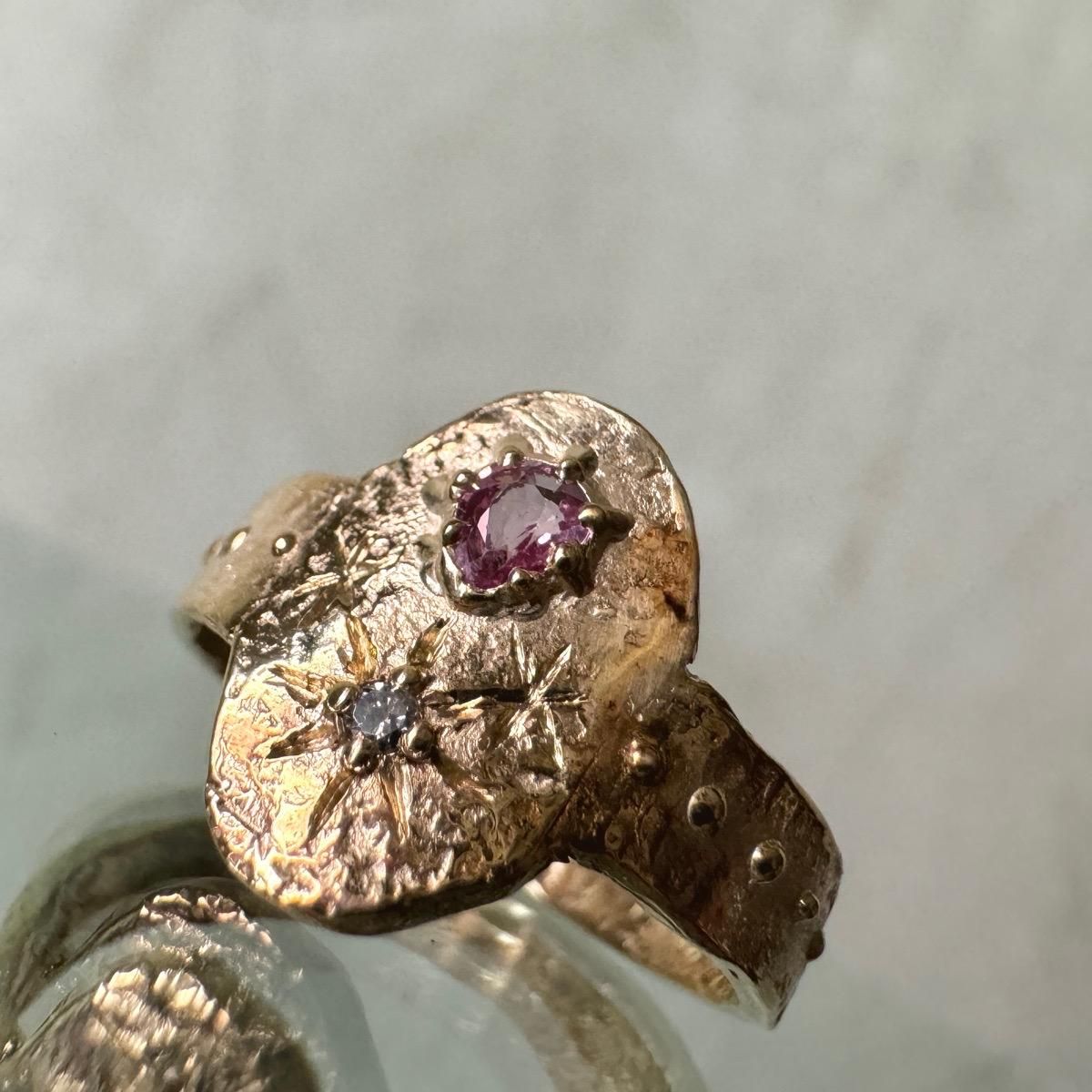 momocreatura Ring 9KYG Diamond Pink Sapphireʥ⥯ꥢ Хȥåץ 9KYG ԥ󥯥ե