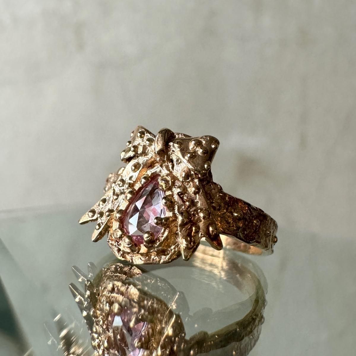 momocreatura Bow Ring 9KYG Pink Sapphireʥ⥯ꥢ ܥ 9KYG ԥ󥯥ե