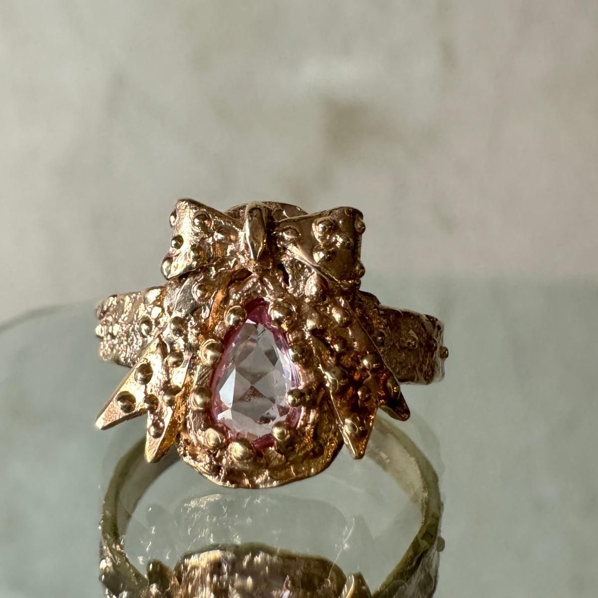 momocreatura Bow Ring 9KYG Pink Sapphireʥ⥯ꥢ ܥ 9KYG ԥ󥯥ե