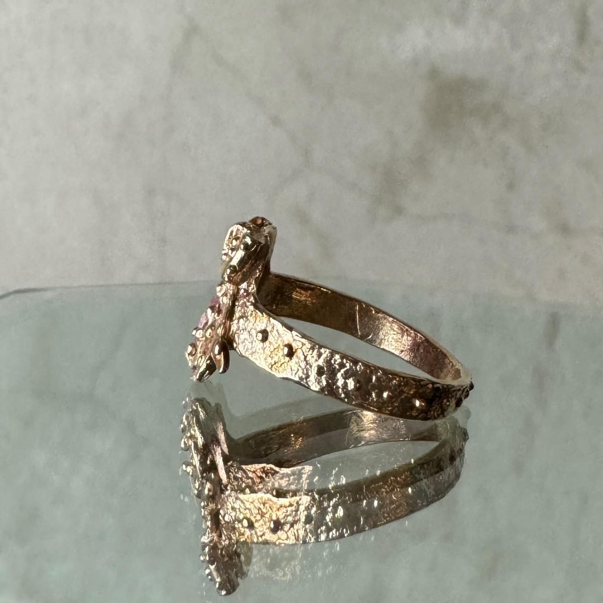 momocreatura Bow Ring 9KYG Pink Sapphireʥ⥯ꥢ ܥ 9KYG ԥ󥯥ե