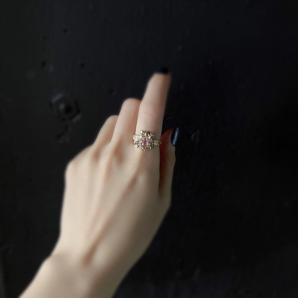 momocreatura Bow Ring 9KYG Pink Sapphireʥ⥯ꥢ ܥ 9KYG ԥ󥯥ե