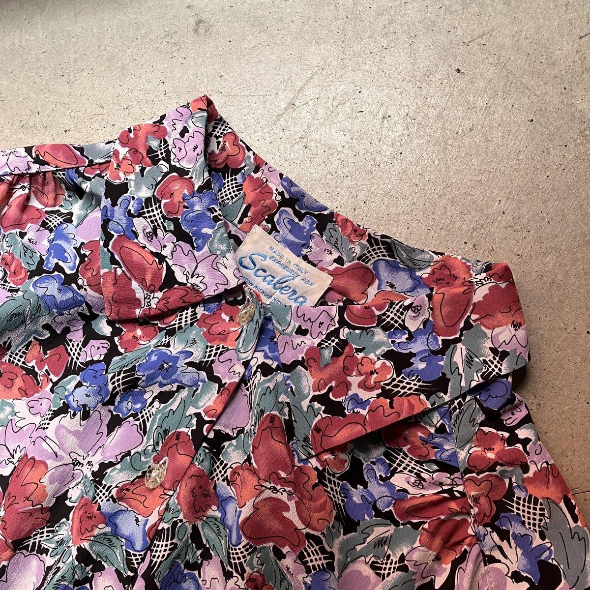 ơ ꥢ ץ ֥饦Vintage Italy Print Blouse