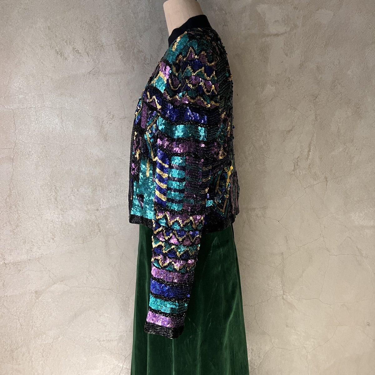 ơ 륯 ѥ󥳡 㥱åȡVintage Silk Sequin Jacket