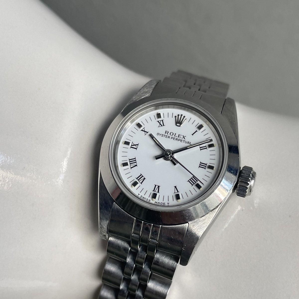 ROLEX OYSTER Perpetualʥå  ѡڥ奢˥ۥ磻 ޥ ӥ꡼֥쥹