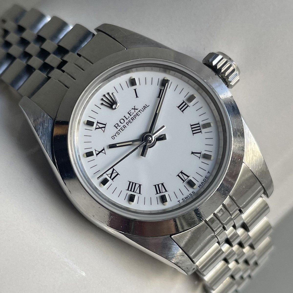 ROLEX OYSTER Perpetualʥå  ѡڥ奢˥ۥ磻 ޥ ӥ꡼֥쥹
