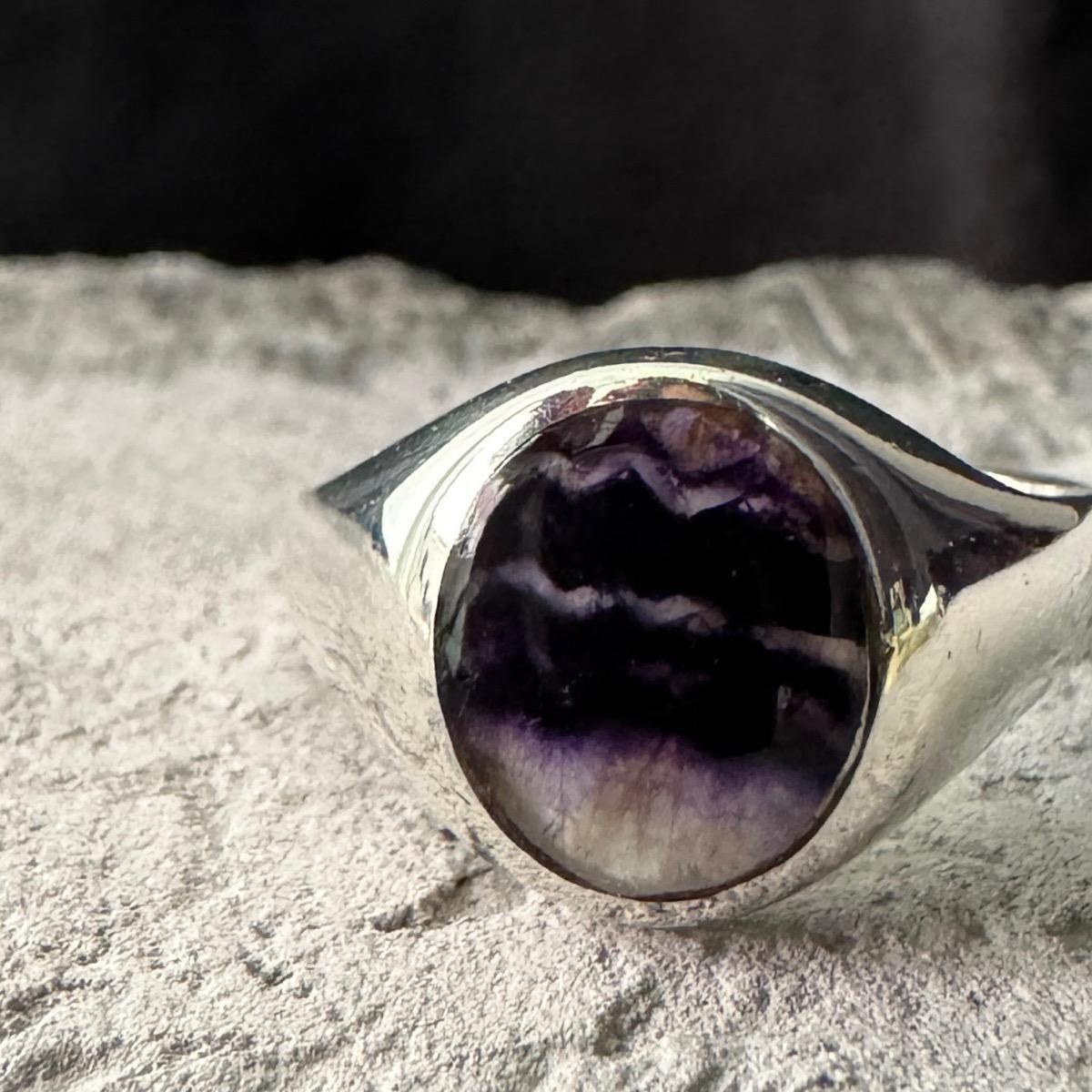 ơ С ֥롼 ͥåȥ󥰡Silver Blue John Signet Ring