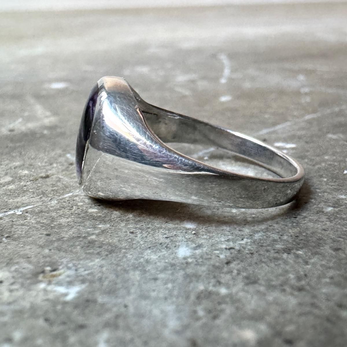 ơ С ֥롼 ͥåȥ󥰡Silver Blue John Signet Ring