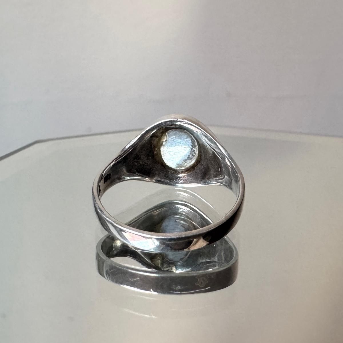 ơ С ֥롼 ͥåȥ󥰡Silver Blue John Signet Ring