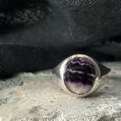 ơ С ֥롼 ͥåȥ󥰡Silver Blue John Signet Ring