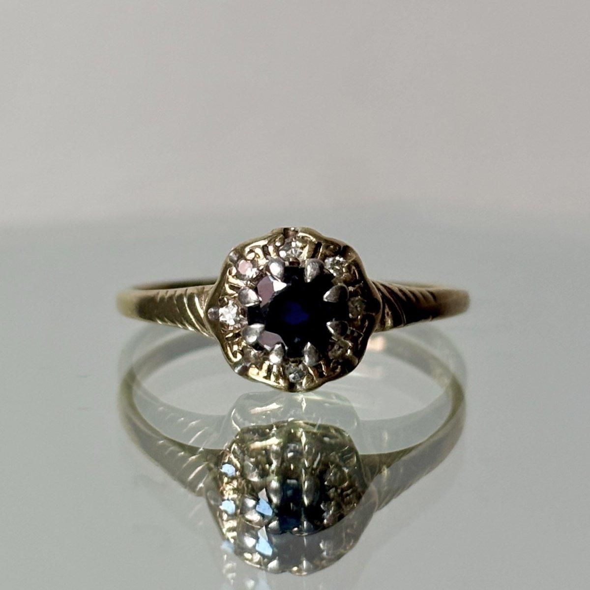 ơ 9 ե  إ󥰡9K Sapphire Diamond Hexagon Ring