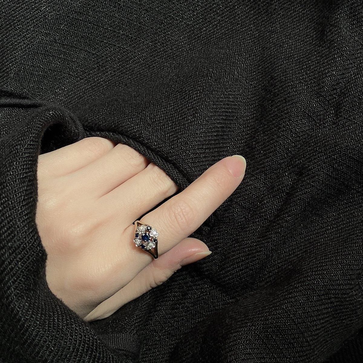 ơ 9  ե С󥰡9K Diamond Sapphire Ring