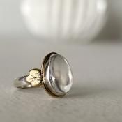 1930ǯ С 14Kåץ ࡼ󥹥ȡ 󥰡Silver 14K Cap Gold Moon Stone Ring
