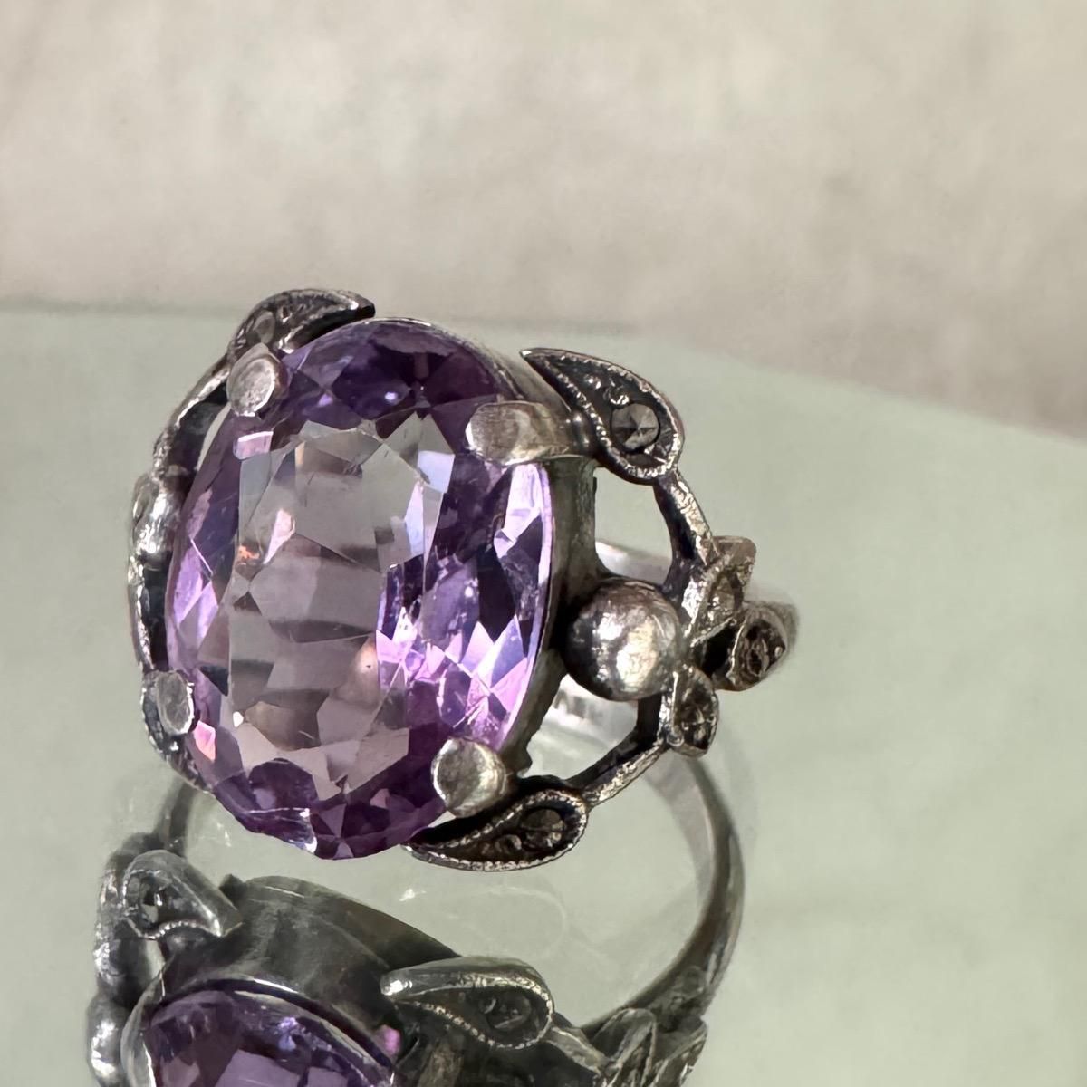 1930ǯ С ᥷ ޡ Х󥰡Silver Amethyst Ring