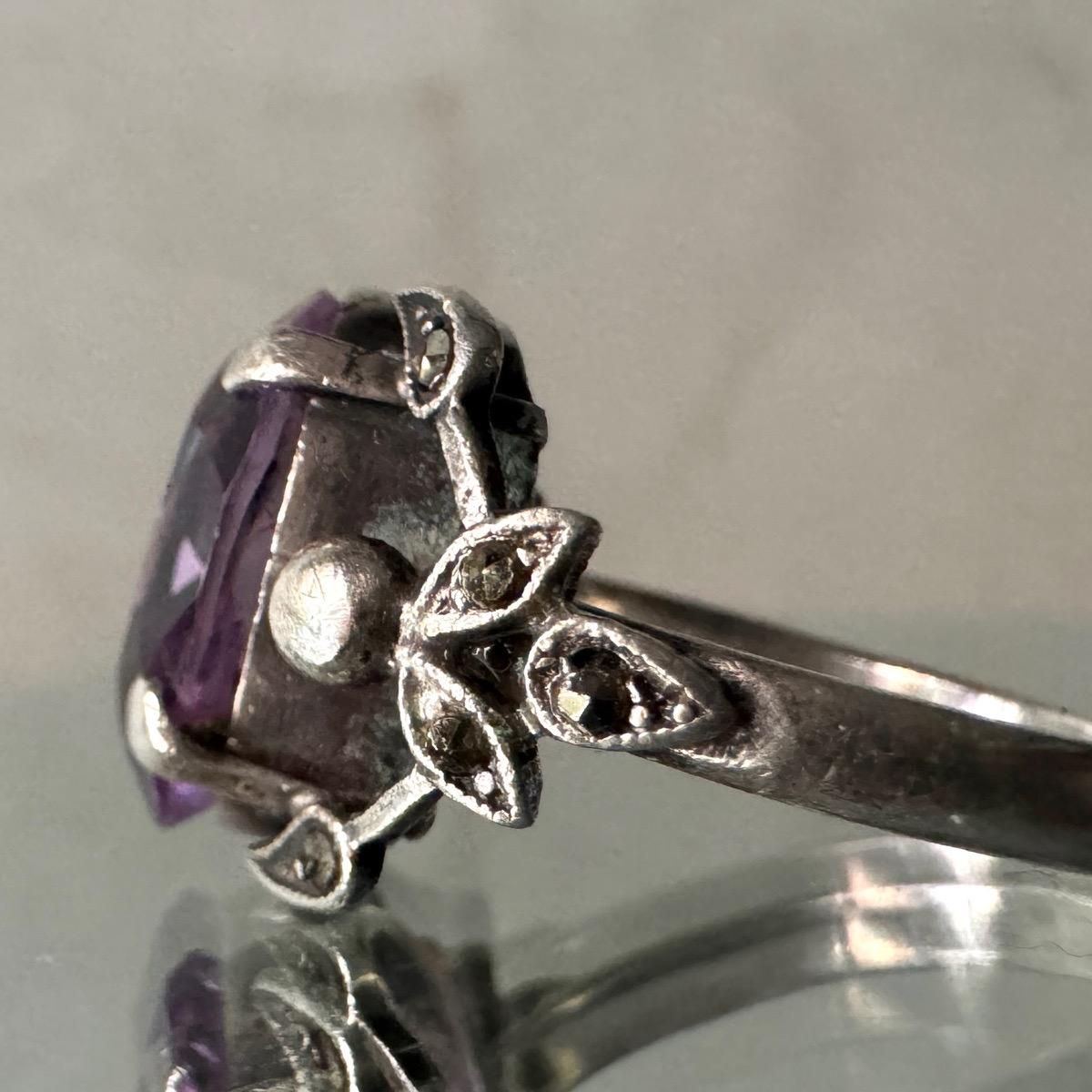1930ǯ С ᥷ ޡ Х󥰡Silver Amethyst Ring