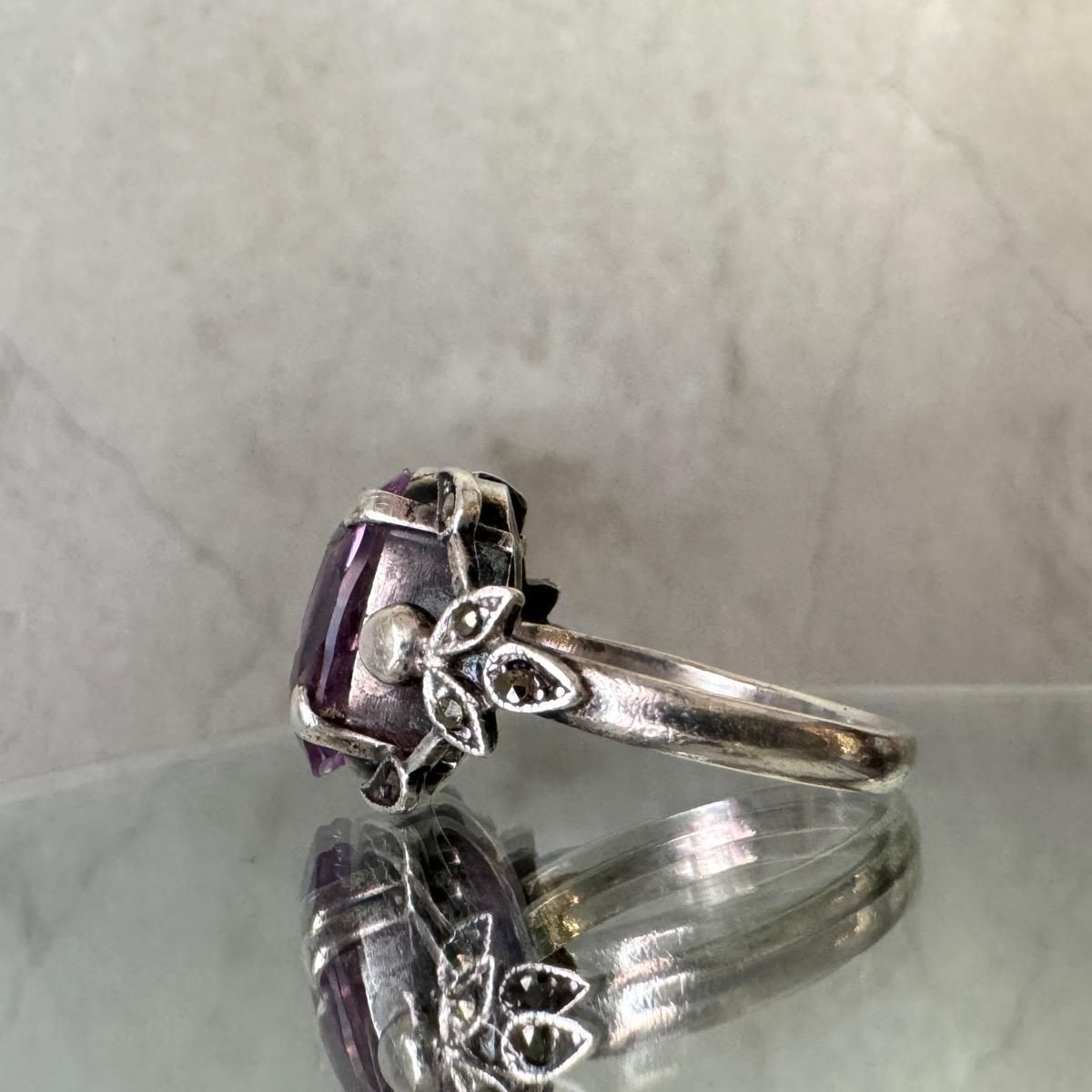 1930ǯ С ᥷ ޡ Х󥰡Silver Amethyst Ring