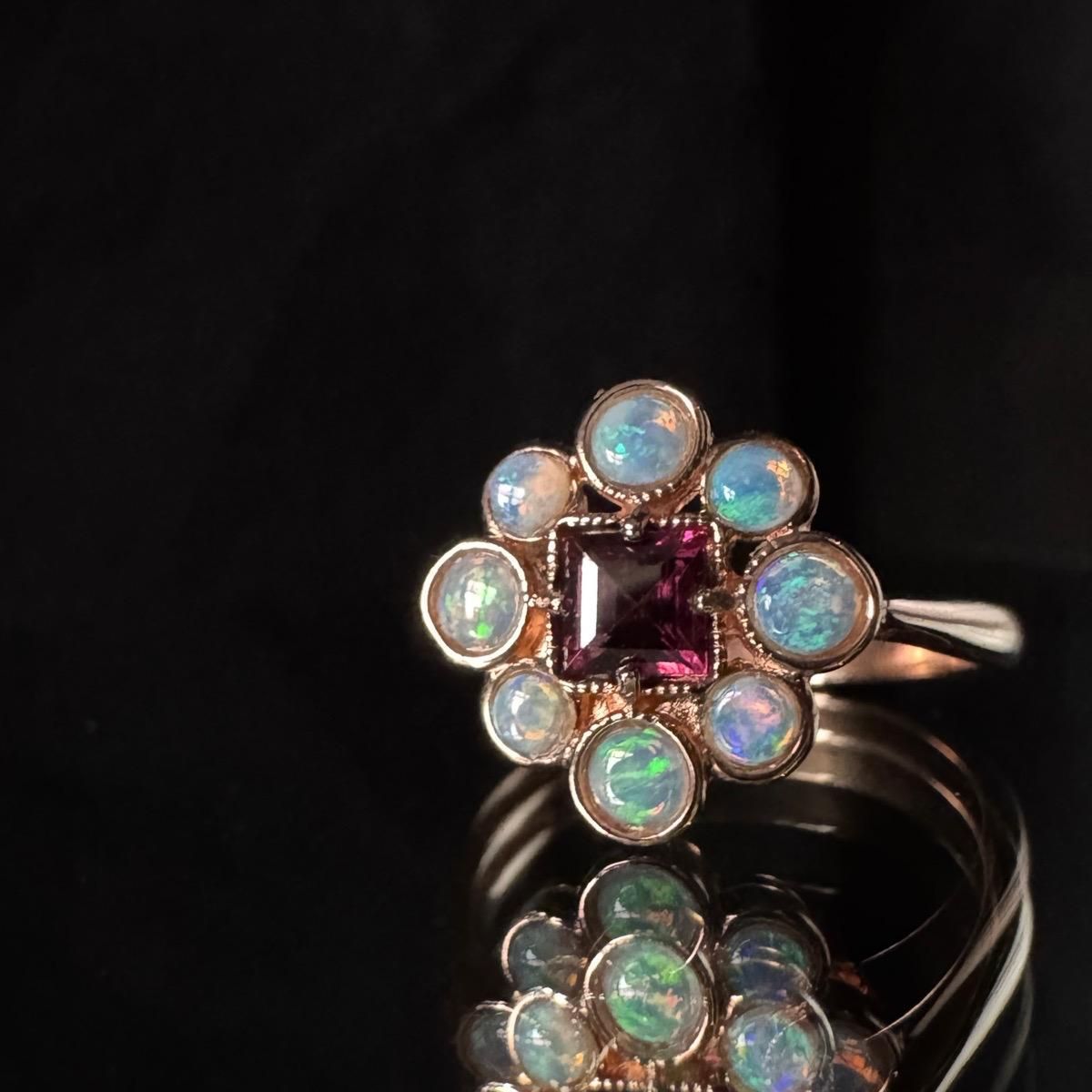 ơ 9 ѡ ͥå 饹󥰡9K Opal Garnet Ring