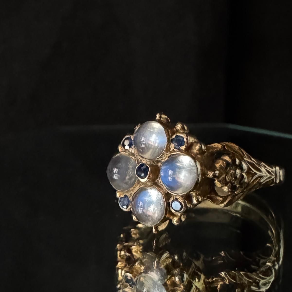 ơ 9 ࡼ󥹥ȡ ե ե󥰡9K Moon Stone Sapphire Ring