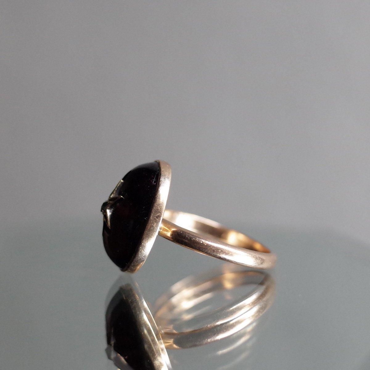 ȥꥢ 15 ܥ󥬡ͥå  󥰡Victorian 15K Cabochon Garnet Diamond Ring