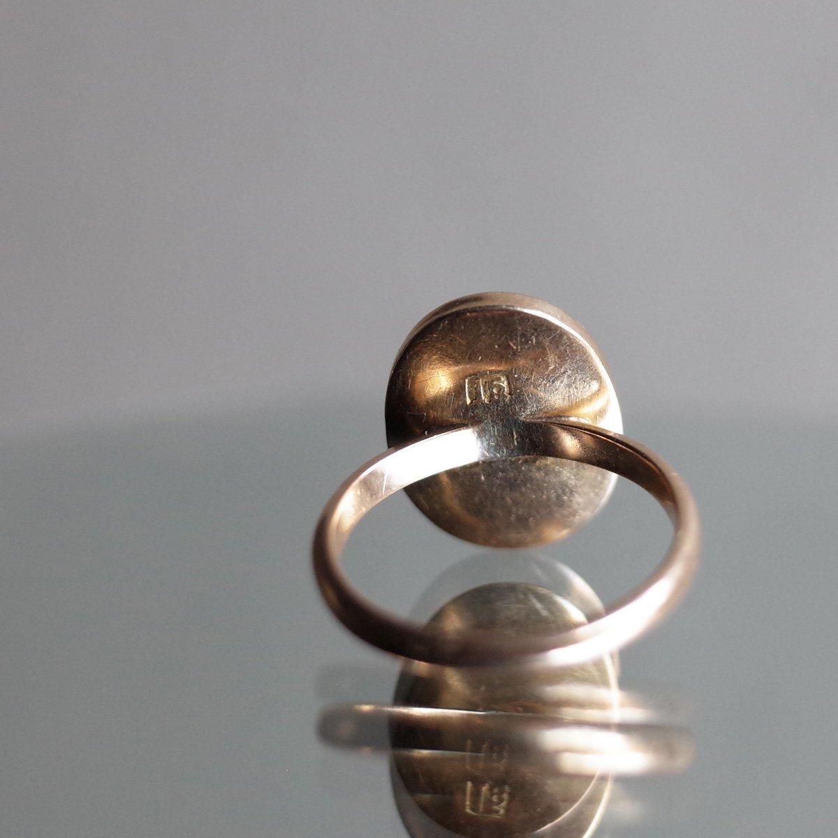 ȥꥢ 15 ܥ󥬡ͥå  󥰡Victorian 15K Cabochon Garnet Diamond Ring