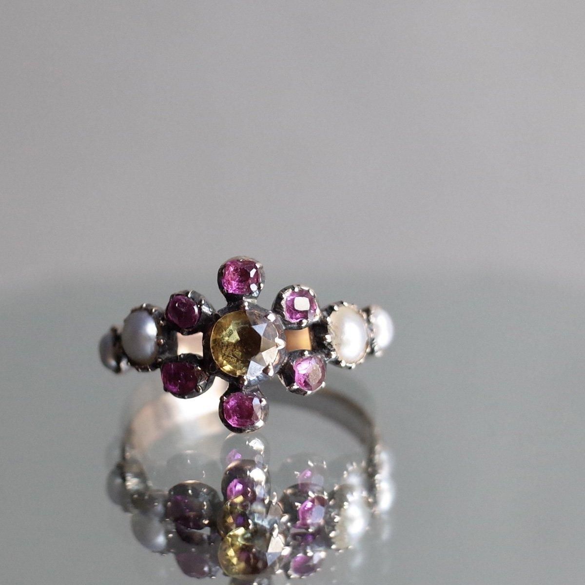 硼 ѡ ꥽٥ ӡ 󥰡Late Georgian 9K Pearl Chrysoberyl Ruby Ring