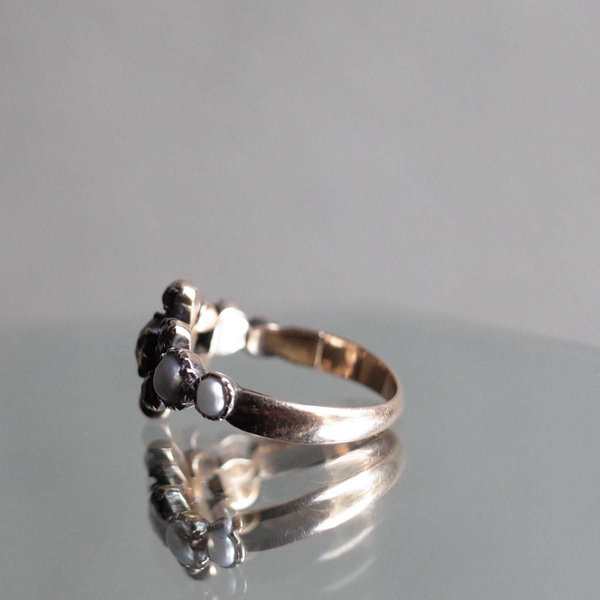 硼 ѡ ꥽٥ ӡ 󥰡Late Georgian 9K Pearl Chrysoberyl Ruby Ring