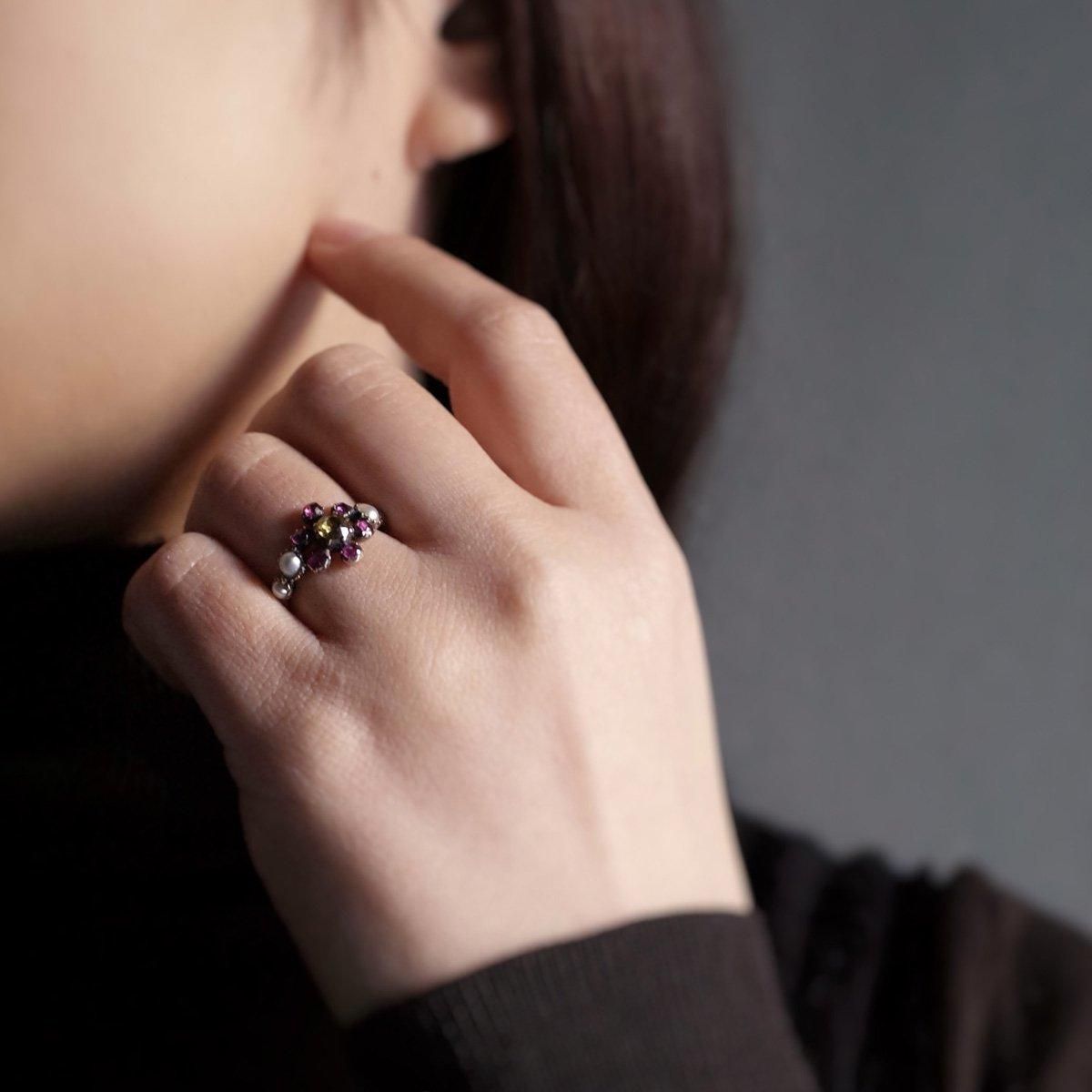 硼 ѡ ꥽٥ ӡ 󥰡Late Georgian 9K Pearl Chrysoberyl Ruby Ring