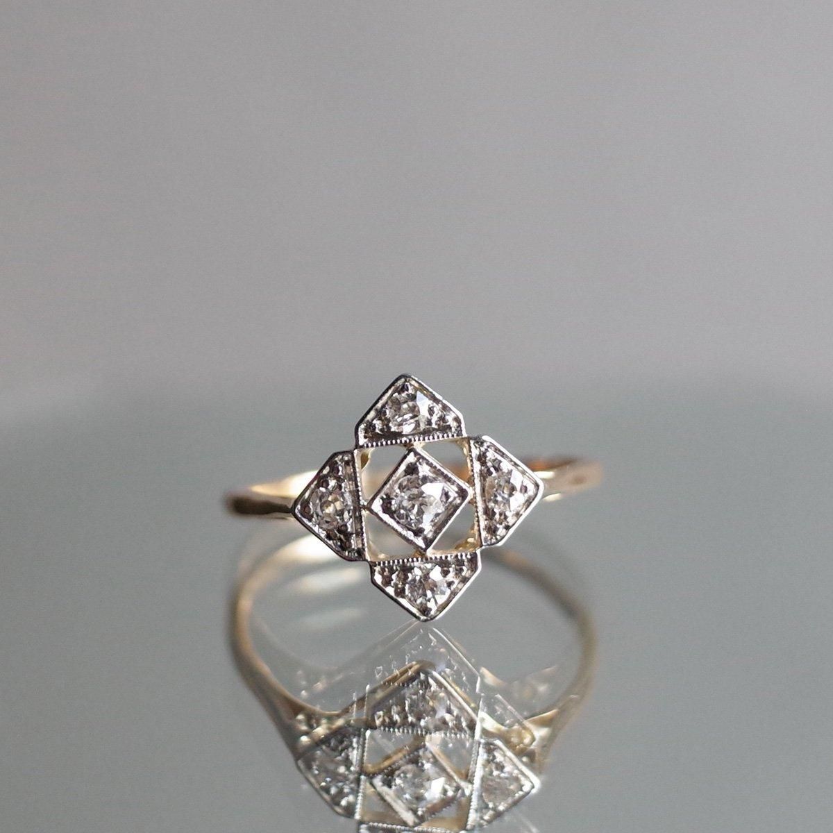 1920ǯ 18 ץ  󥰡20's 18K Plat Diamond Ring