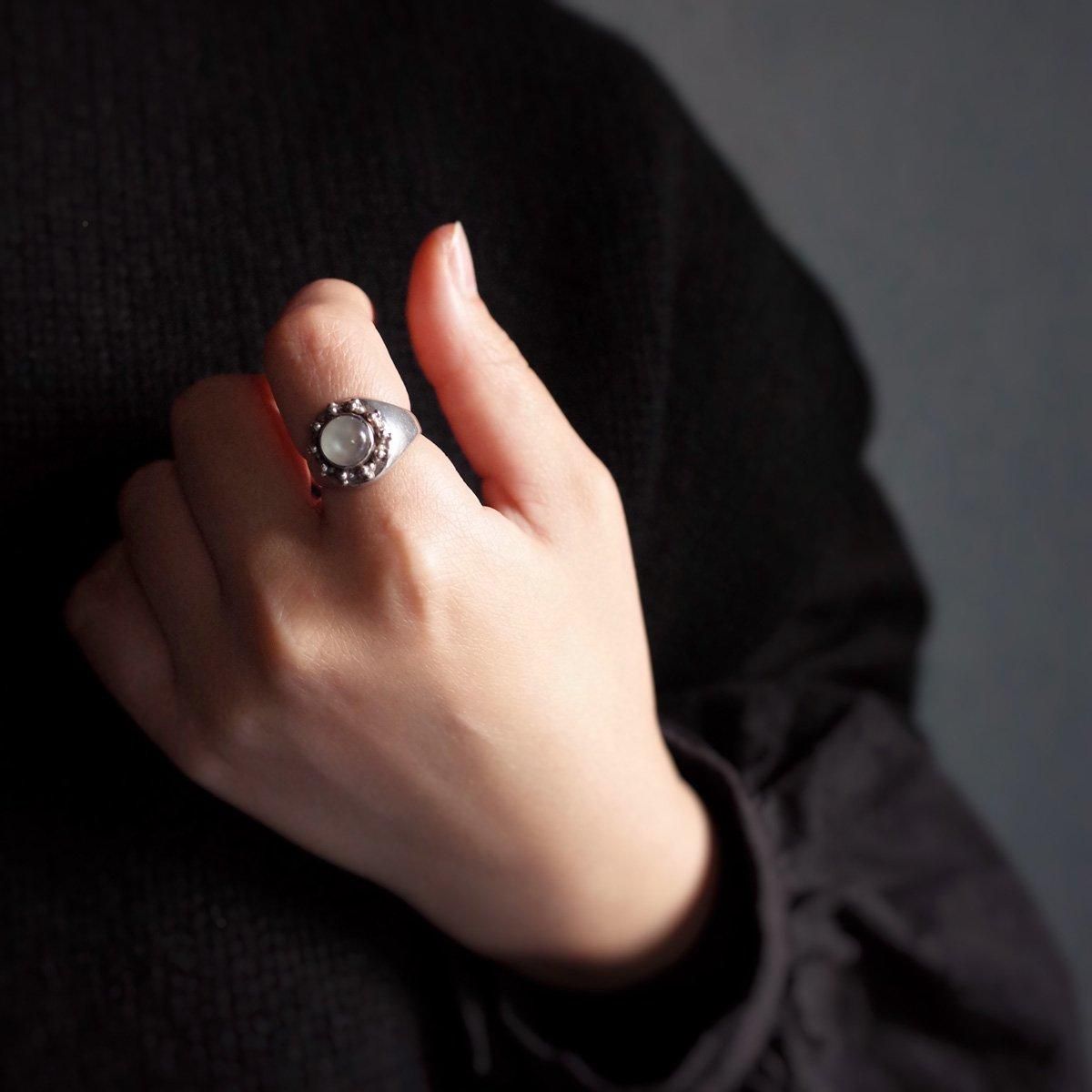 ġɡե ࡼ󥹥ȡ С ɡ󥰡Arts & Crafts Moon Stone Silver Dome Ring
