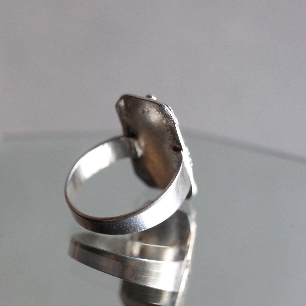 ġɡե ࡼ󥹥ȡ С ե졼 󥰡Arts & Crafts Moon Stone Silver Frame Ring
