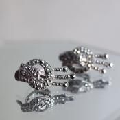 С ޡ Υå 󥰡1930-40's Silver Marcasite Knot Earrings