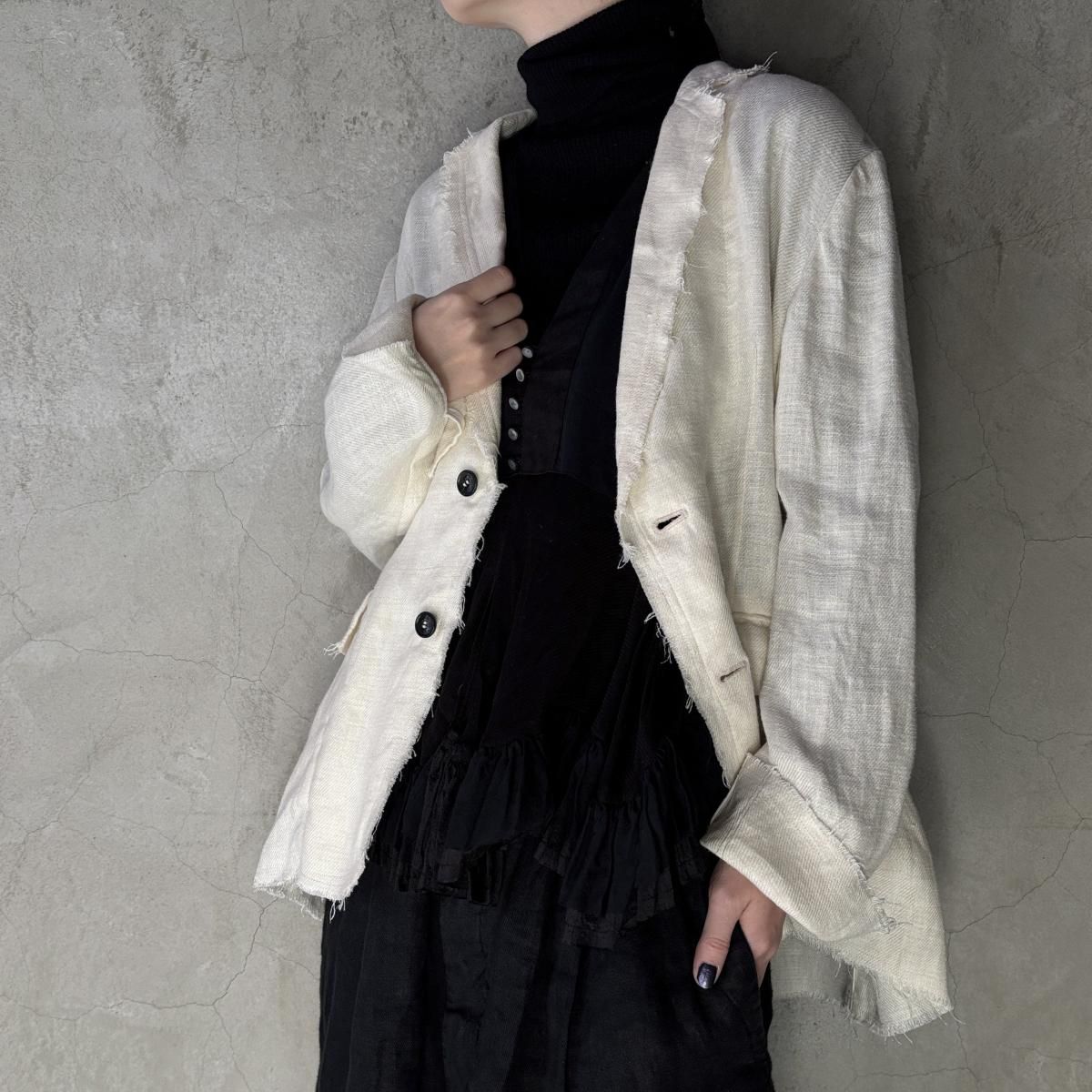 suzuki takayuki frayed short jacketʥ業 ե쥤ɥ硼ȥ㥱åȡIvory