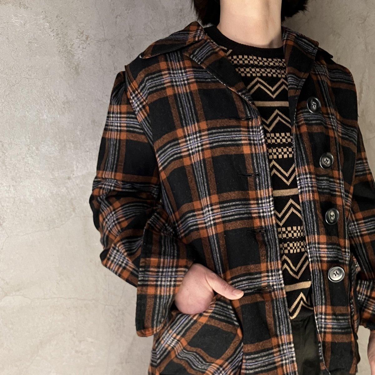 1960ǯ ơ å ĥ㥱åȡVintage Wool Check Shirt Jacket