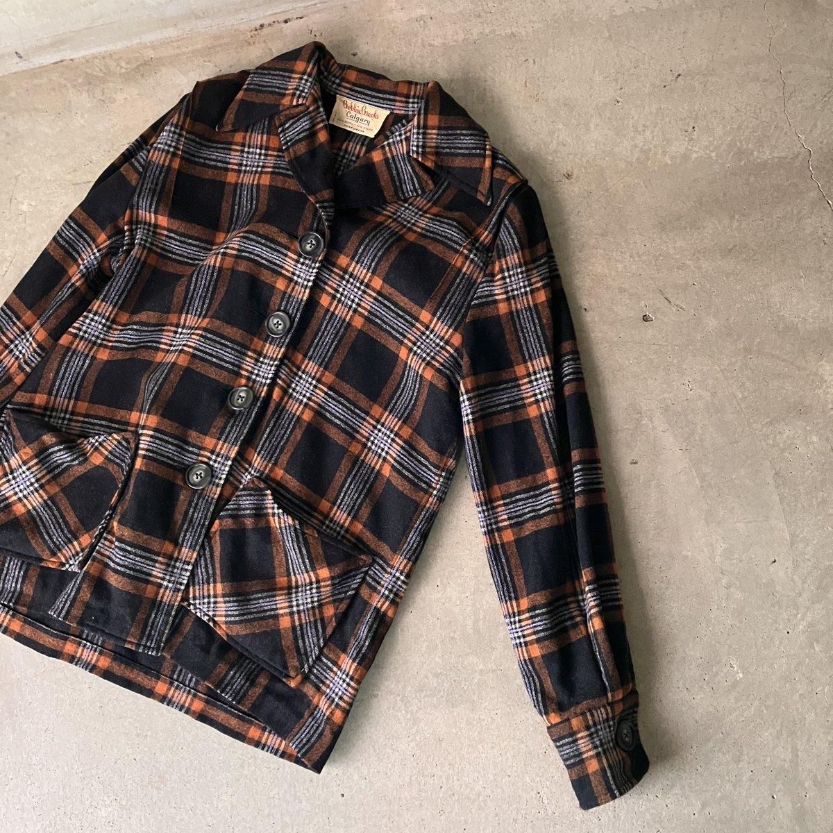 1960ǯ ơ å ĥ㥱åȡVintage Wool Check Shirt Jacket
