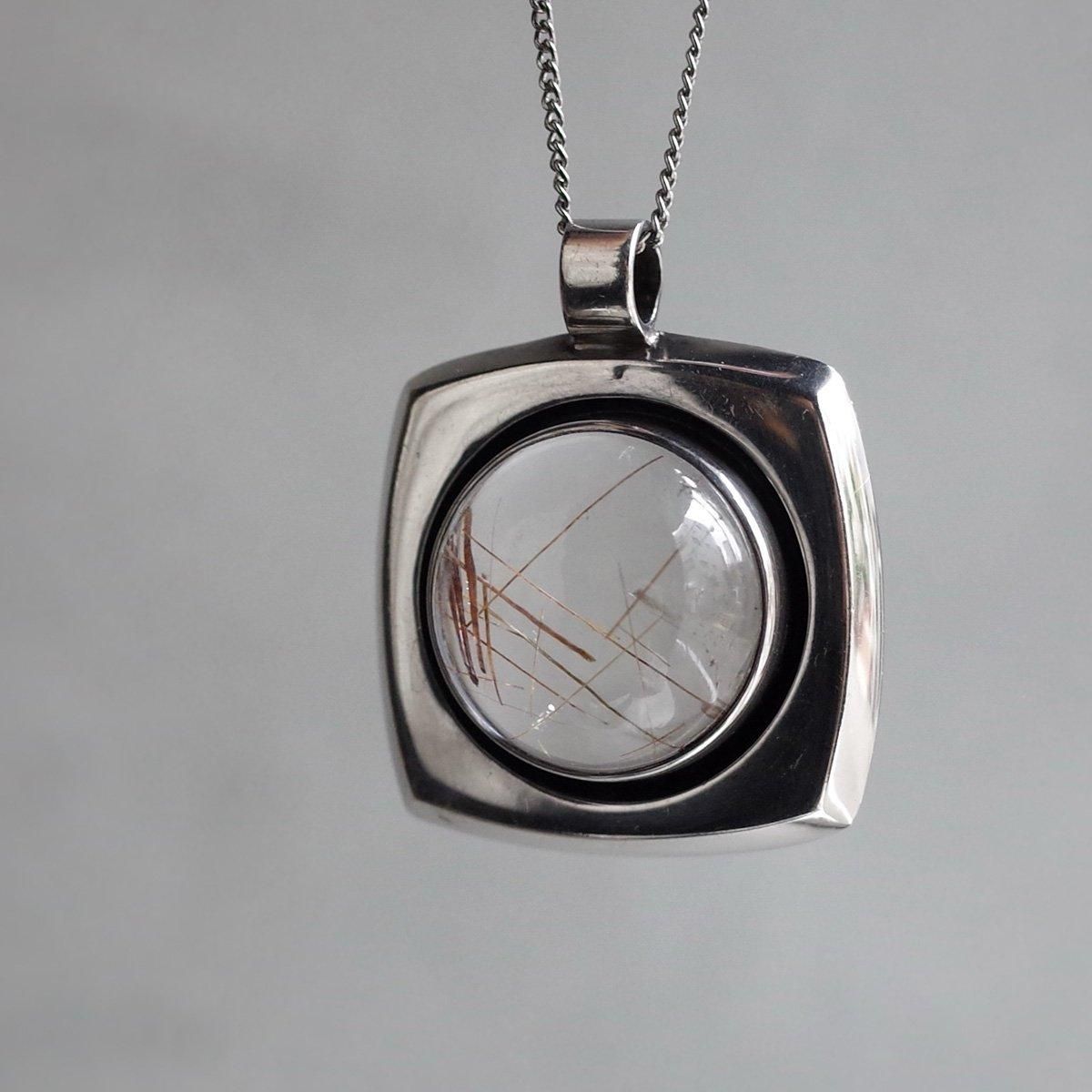 å˥å С 륯 ͥå쥹c.1973-74 Erik Granit Silver Rutilated Quartz Necklace