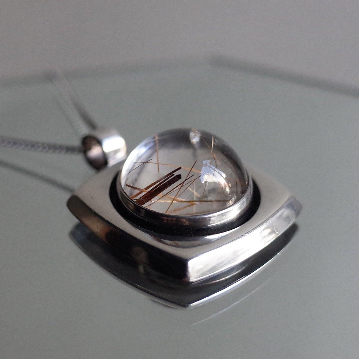å˥å С 륯 ͥå쥹c.1973-74 Erik Granit Silver Rutilated Quartz Necklace