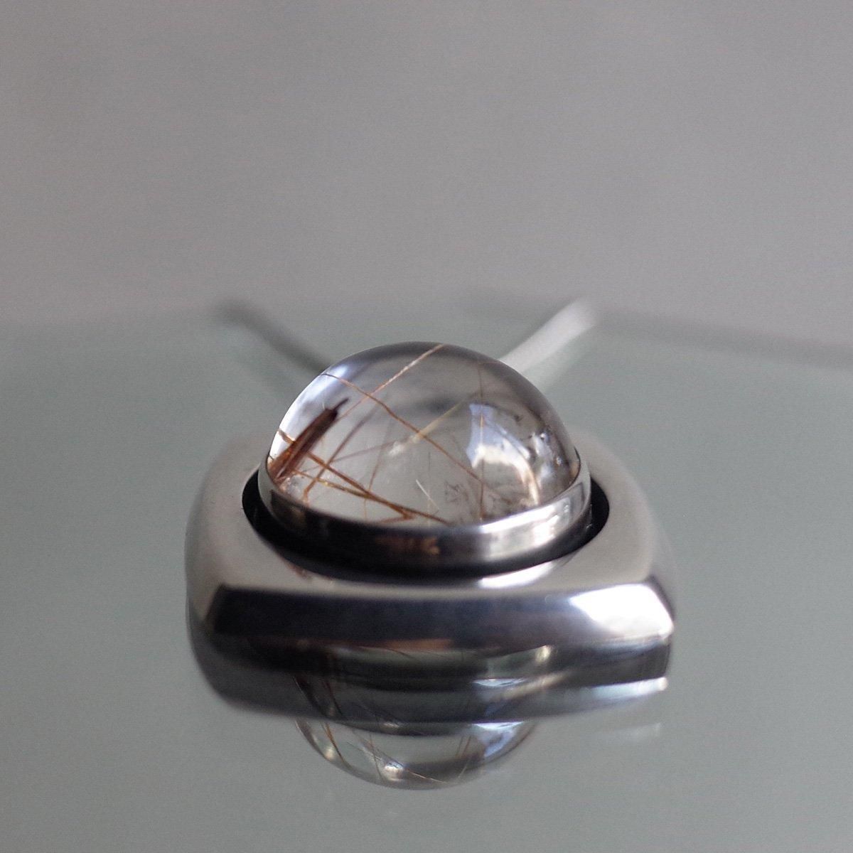 å˥å С 륯 ͥå쥹c.1973-74 Erik Granit Silver Rutilated Quartz Necklace