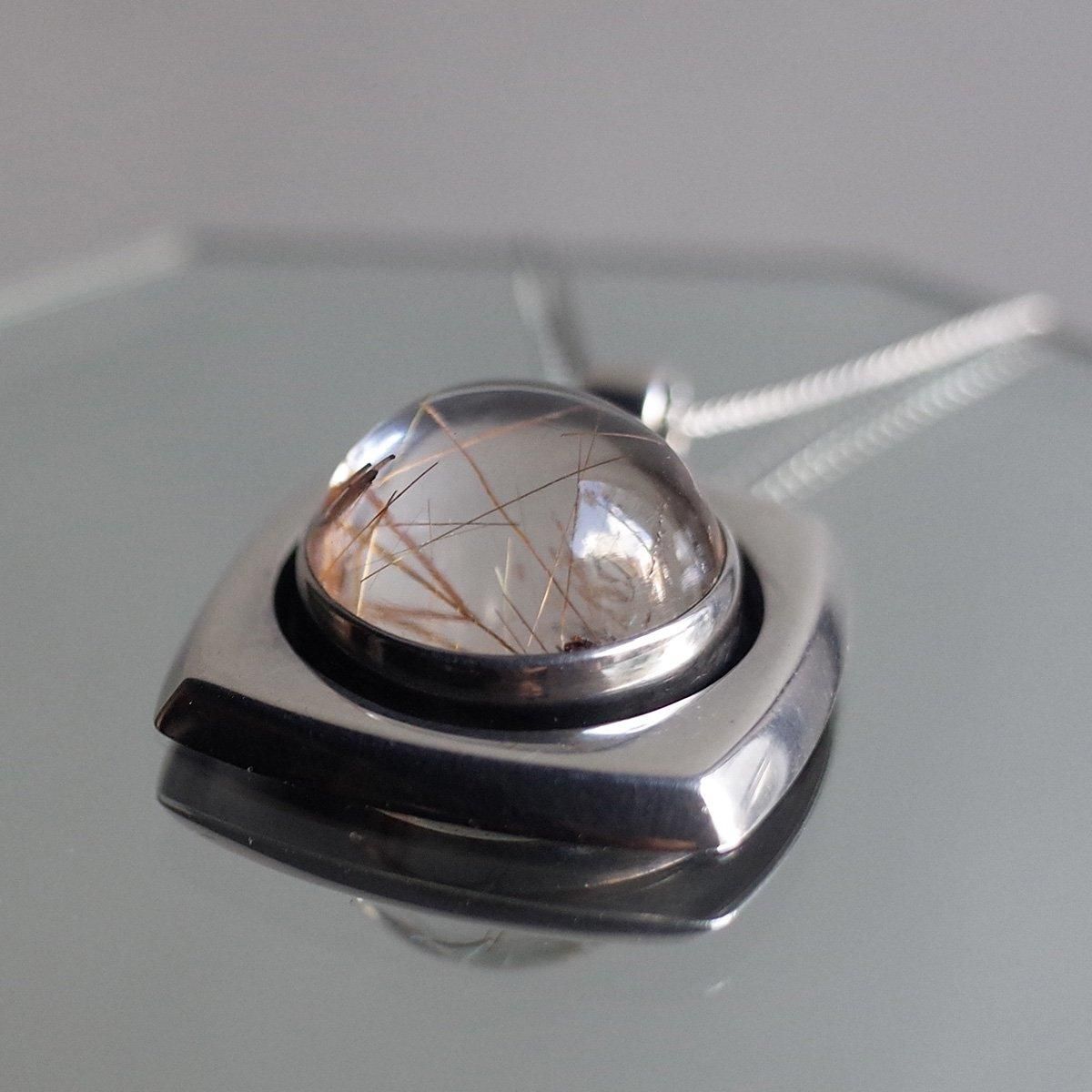 å˥å С 륯 ͥå쥹c.1973-74 Erik Granit Silver Rutilated Quartz Necklace